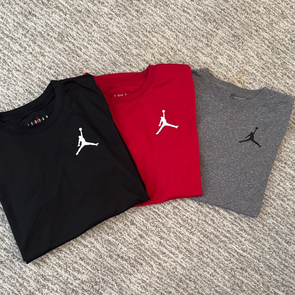 Jordan Jumpman T-Shirts in Black, Red, and Gray